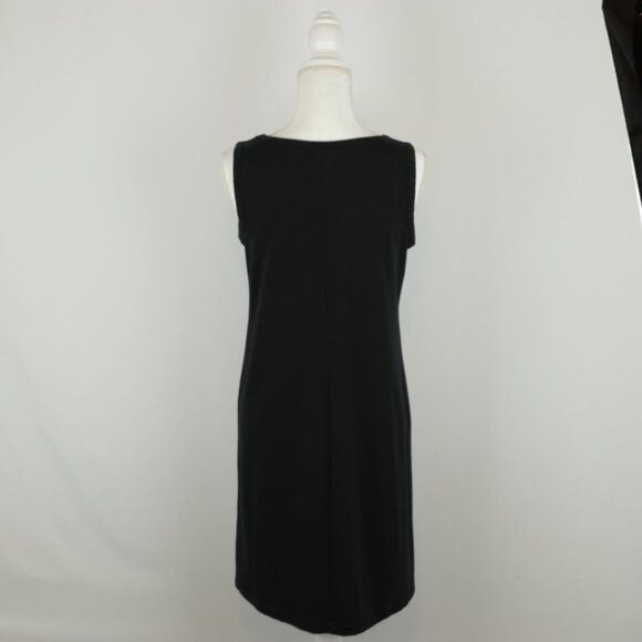 J. Jill Stretch Women's Small Black Pima Cotton Knit Scoop Neck Sheath Dress - Picture 3 of 7